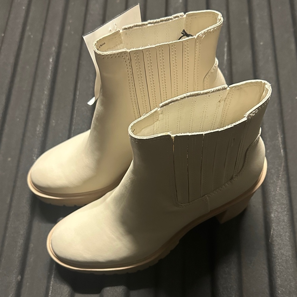 Elegant Cream Ankle Boots